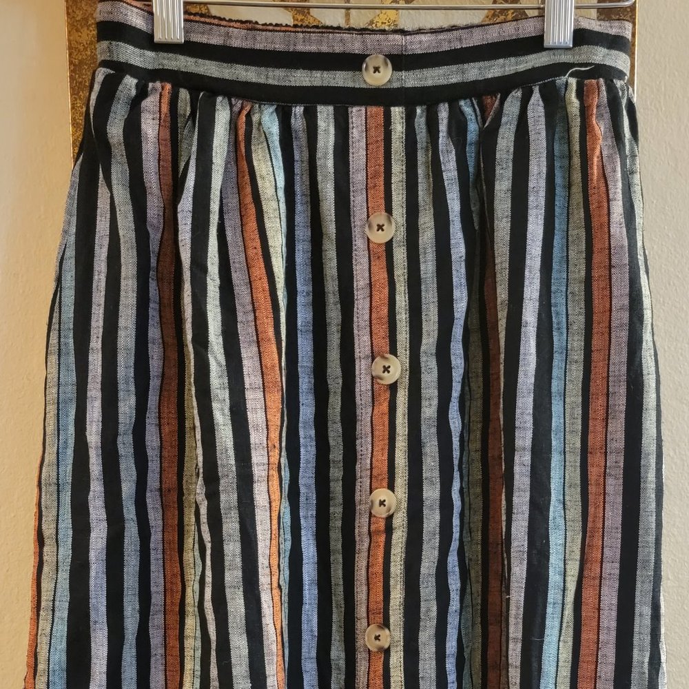 Ultra Flirt Striped Button Skirt Sz XS